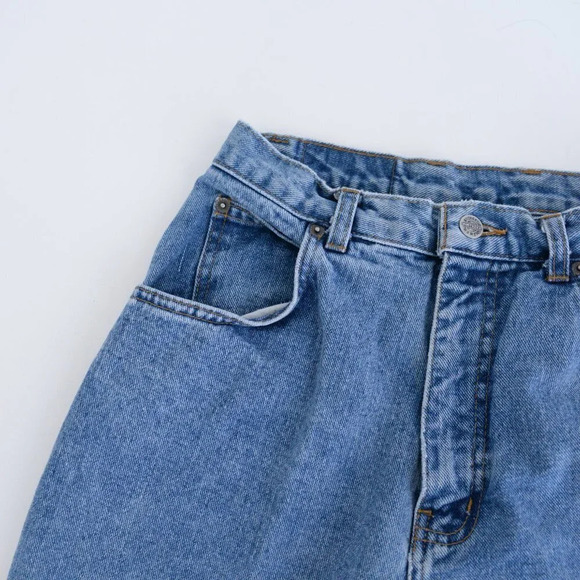 Vintage  Authentic Northern Denim Blue High Waisted Tapered Denim Jeans - Picture 11 of 13